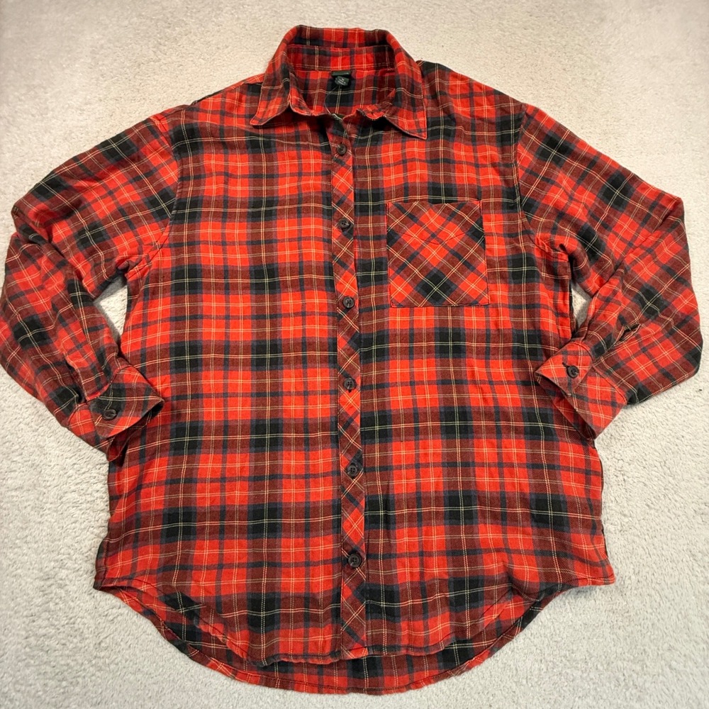 Wild Fable Flannel Shirt Womens XS Red Plaid Pockets Button Down Oversized NWT